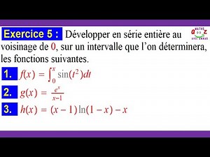 Développement d'une fonction en série entière Exercice corrigé