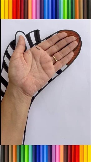 🦓How To Draw Zebra With Hand🖐️ | Palm Drawing Tutorial #shorts #kidsart #kidsfun #artandcraft #diy