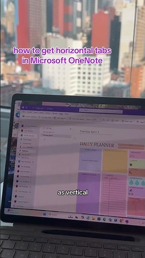 how to get horizontal tabs in Microsoft OneNote 🫶 #onenote #microsoftonenote #onenotetips