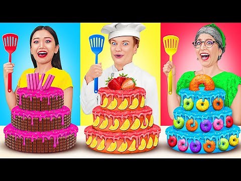 ME VS GRANDMA COOKING CHALLENGE || Funny Food Hacks & Yummy Tips by 123GO! Challenge