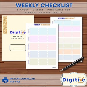 Printable Task Chart & Weekly Schedule: Goal Tracker (PDF Download) - Etsy