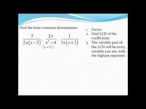 Finding a least common denominator of algebraic fractions