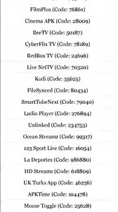 Firestick download codes