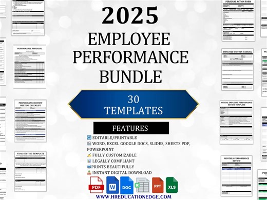 2026 Employee Performance Review Template Bundle (digital Download) - Etsy
