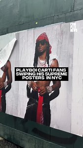 Carti fans wasted no time securing the Supreme poster in NYC 🔥🔥 | Complex Style