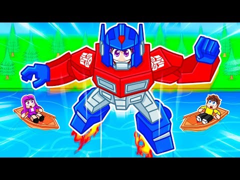 Becoming OPTIMUS PRIME in Roblox Build a Boat…