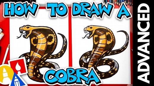 How To Draw A Snake - Cobra - Advanced - Art For Kids Hub -