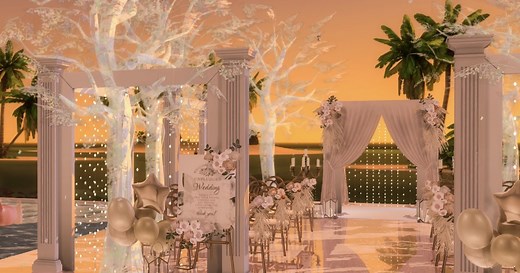 Sims 4 July Beach Wedding Venue   New CC Set