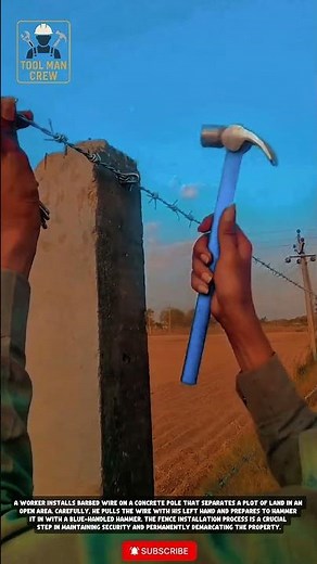 How to Install Barbed Wire Fence with a Hammer | Simple DIY Fencing Techniques #Building