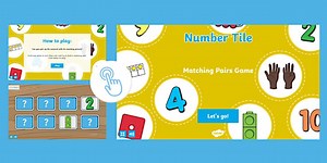 Number Tile Matching Pairs Game