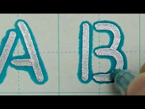 How to write neon alphabet with a special pen | English handwriting | Calligraphy