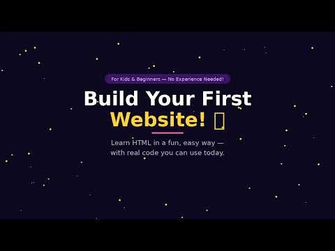 Build Your First Website! HTML Basics for Kids & Beginners (2026)