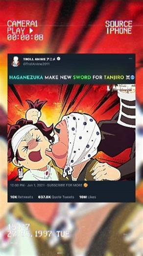 HAGANEZUKA MAKE NEW SWORD FOR TANJIRO ☠️ #demonslayer #zenitsu #tanjiro #fyp #kny #shorts #amv