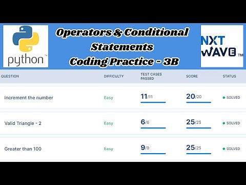 Operators & Conditional Statements | Coding Practice - 3B Answers | Python | NxtWave | CCBP 4.0