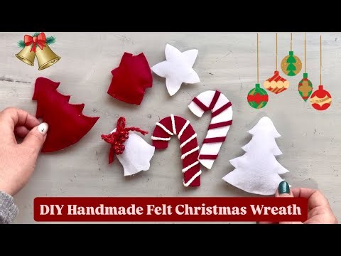 DIY Handmade Felt Christmas Wreath ✨ | Cute Felt Ornaments & Natural Pine Holiday Decor