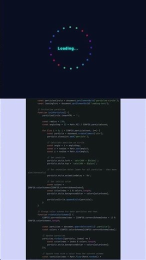 Mesmerizing Particles Loading Animation | HTML CSS JavaScript Visual Effect