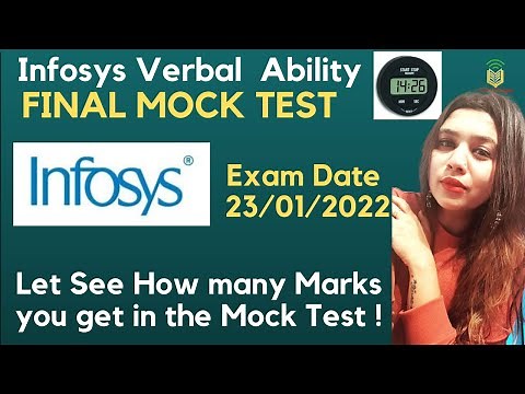 Infosys Verbal Ability Final Mock Test | Exact Verbal Ability Question | Exam: 23/01/2022