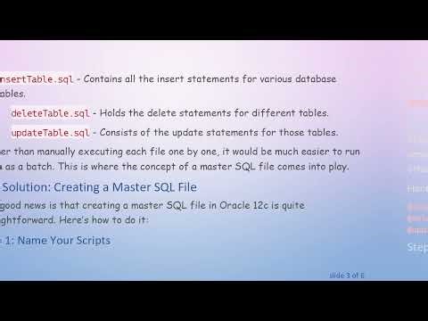 Creating a Master SQL File for Streamlined Database Releases