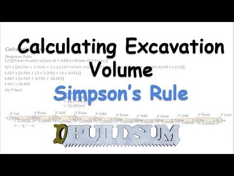 Calculating Excavation Volume Simpson's Rule