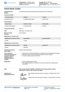 Field Work Order form template (Free to use and customise)