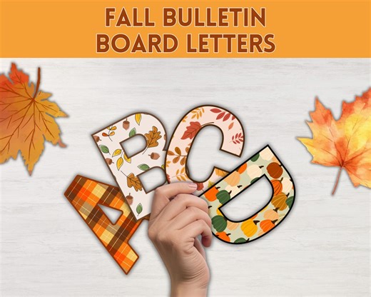 Fall Bulletin Board Letters, Fall Bulletin Board, Autumn Bulletin Board Letters, Classroom Bulletin Board Letters, Fall Letters and Numbers - Etsy