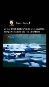Before crash test dummies were invented, safety researchers used a variety of methods to study the effects of car crashes on the human body. Animals like pigs and primates were sometimes used due to their anatomical similarities to humans. These early methods laid the groundwork for the development of modern crash test dummies, which began to replace these more hazardous techniques in the 1950s and 1960s. #vintage #carsofinstagram #history #reels #trending | Inside History