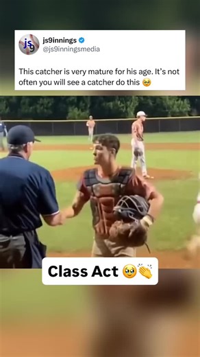 Joshua Shiffman on Instagram: "After losing the baseball game on a walk off hit, the catcher showed respect right after by shaking the umpire’s hand⚾️👏 - Follow (@js9innings) for insane baseball content⬅️ - Use BRUCE BOLT code “JS9” for an exclusive offer on your next order for the best baseball equipment and accessories ⚡️ - Via - (mitch_mayrer05 - x) - #baseball #baseballmemes #catcher #wholesome #baseballboys #baseballseason #baseballgame #baseballedit #explore #fyp"