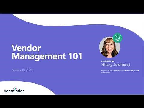 Vendor Management 101 Webinar