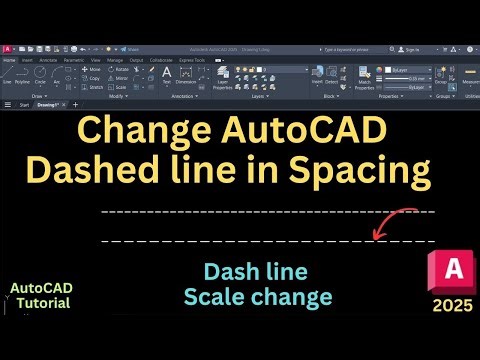 How to change scale of dashed line in AutoCAD 2025 | AutoCAD linetype scale