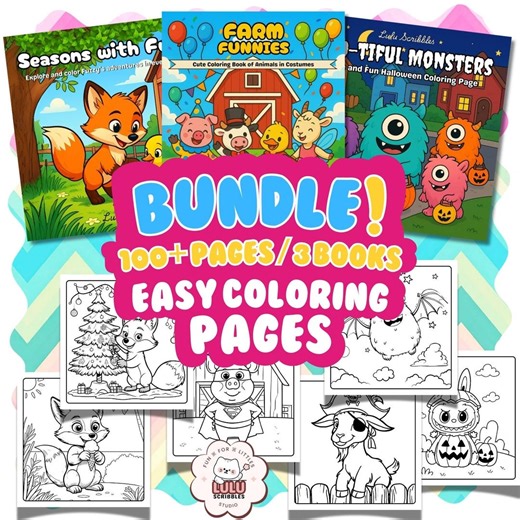 Bold & Easy Coloring Book Pages: 100  Designs, PDF Download - Etsy