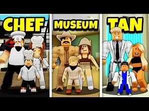 CHEF FAMILY Vs MUSEUM FAMILY Vs TAN FAMILY in Roblox BROOKHAVEN RP!!
