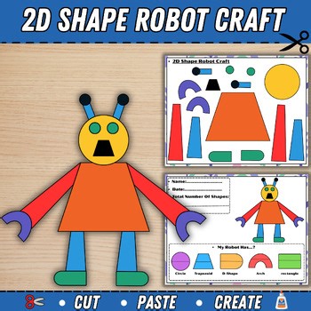 2D Shape Robot Craft Activity | Shapes Math Craft | Geometry Activity for Kids