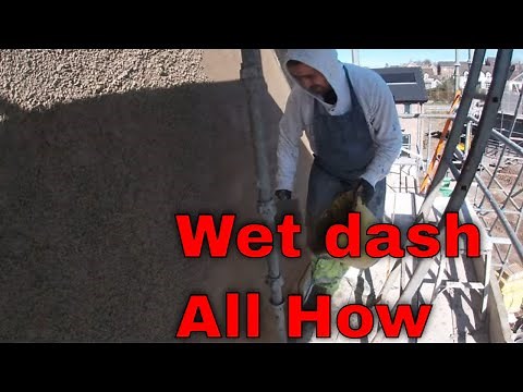 How to wet dash render cement plaster textured rendering slapdash roughcast pebble dash