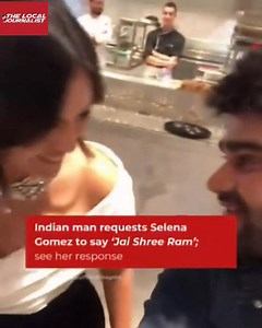 460K views · 10K reactions | A recent viral video features a man taking a selfie with pop star #SelenaGomez After thanking her for the moment, he turns to her and requests her to chant, "Jai Shree Ram." "Say Jai Shree Ram," he prompts, but Selena looks visibly confused. The man attempts to clarify, saying, “India's best slogan-Jai Shree Ram." #viral #viralvideo #selenagomez #tljnews | TLJ The Local Journalist | Facebook