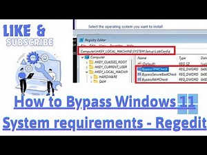 How to Bypass Windows 11 System requirements - Regedit