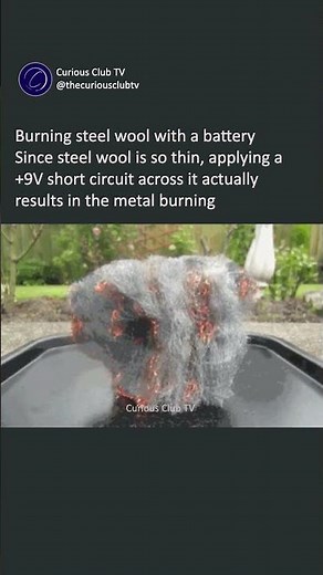 Unbelievable Burning steel wool with a battery