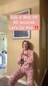 Day 4 Wall Sit Challenge 60 seconds w ‪@sheistamika‬ Let’s do this !