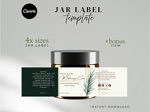 Jar Labels Template Custom Label Stickers Editable Label Template Printable Jar Label Template Product Label for Jars Canva Templates Labels - Etsy