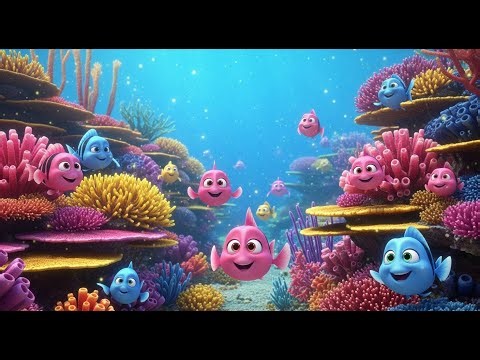 Colorful Fish Swimming in the Coral Reef | Color Song for Kids