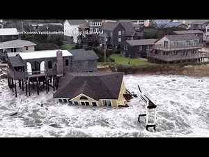 5 homes collapse into the surf of the Outer Banks as hurricanes rumble in Atlantic
