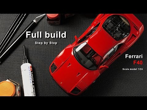 Ferrari F40 | Full build Step by step | Scale model | Tamiya | 1/24 | ASMR