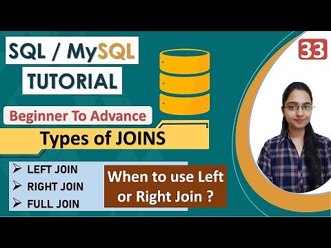 33 -SQL JOINS Tutorial | LEFT & RIGHT JOIN | FULL JOIN | Types of JOINS | Examples| Interview Topic