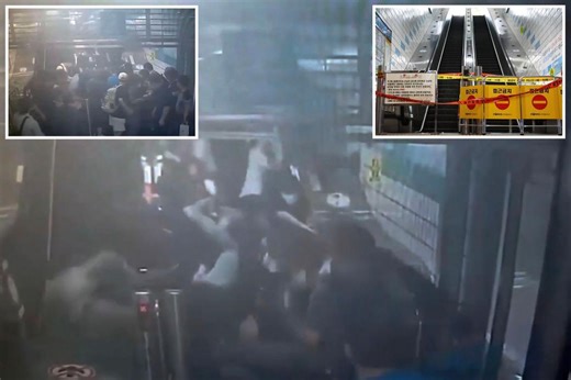 Harrowing video shows moment escalator packed with riders suddenly reverses, injuring 14