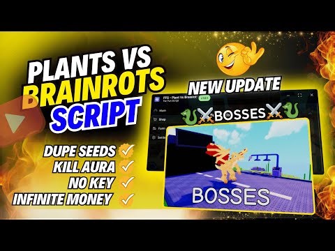 🌱 Best Plants Vs Brainrots Script GUI Keyless | Dupe Seeds, Boss Fight, Infinite Money & More (FFS)