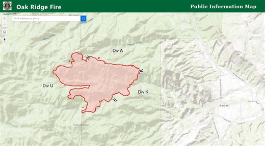 USFS releases interactive map of Oak Ridge Fire | KRDO