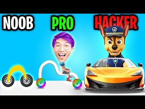Can We Go NOOB vs PRO vs HACKER In DRAW CAR 3D!? (ALL LEVELS!)
