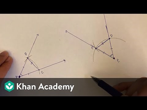 Geometric constructions: congruent angles | Congruence | High school geometry | Khan Academy