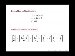 Linear Algebra - Solution Sets of Linear Systems