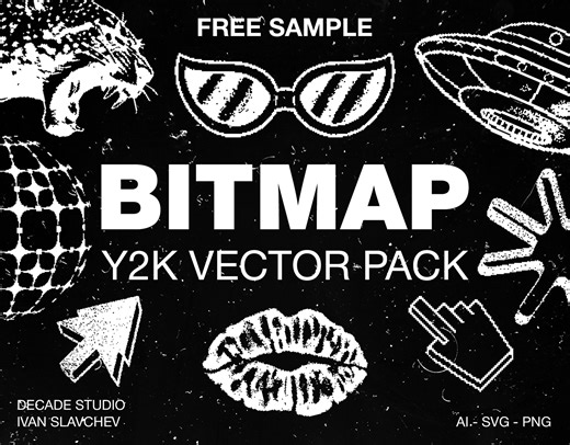 Bitmap Y2K Vector Pack ( 60 SVG & PNG)