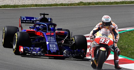 Watch an F1 car race a MotoGP bike at Red Bull Ring, Austria